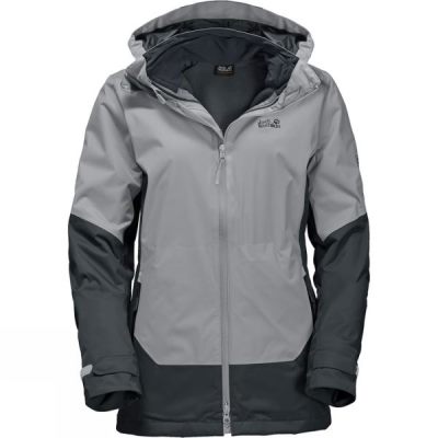 Chaquetas Jack Wolfskin Discovery Cove 3-in-1 Mujer - Gris / Gris Oscuro - Chile XMU746923